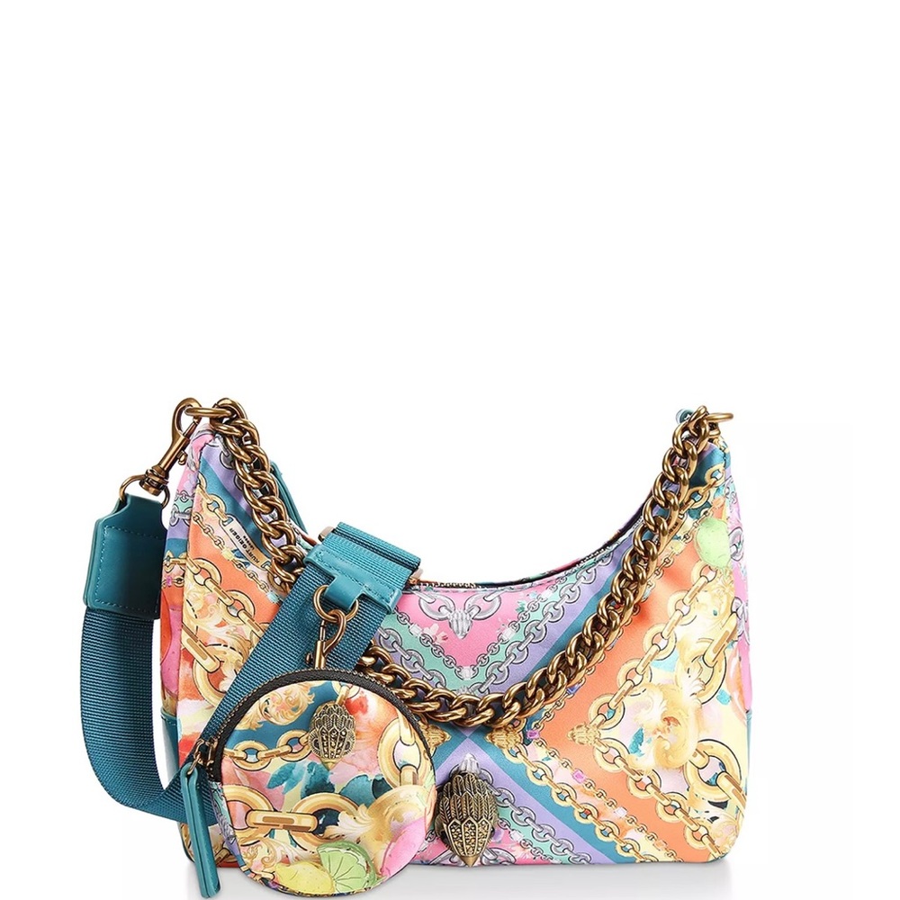 Small Scarf Print Nylon Crossbody Shoulder Bag
